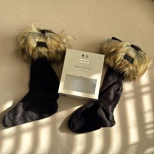 Hunter Boot Socks with Faux Fur Cuff